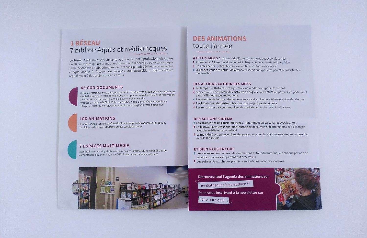 Dépliant du réseau des médiathèques