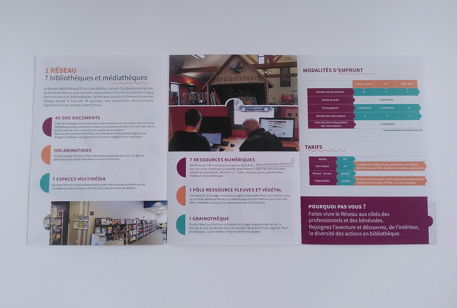 Dépliant du réseau des médiathèques