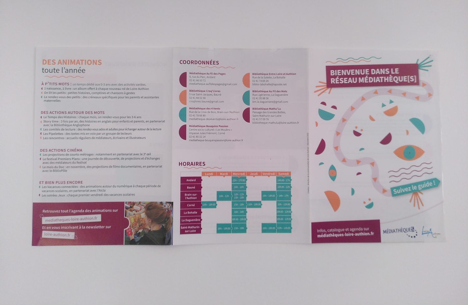 Dépliant du réseau des médiathèques
